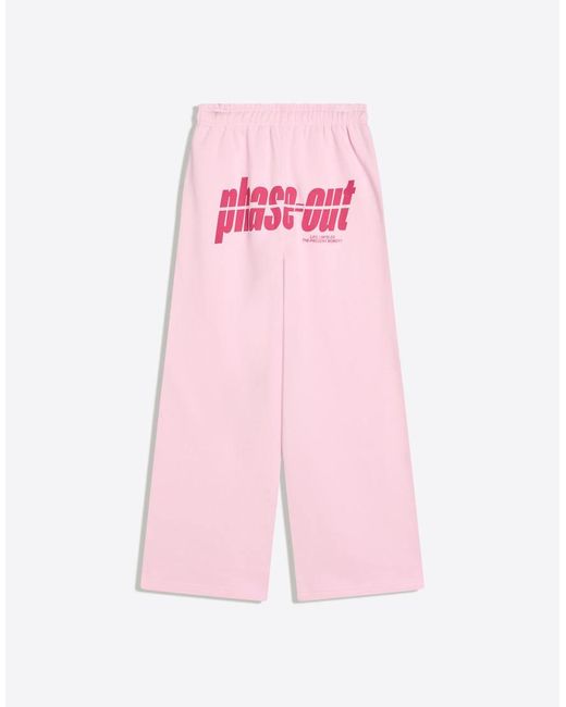 Bershka Pink Printed Wide-leg Plush Trousers