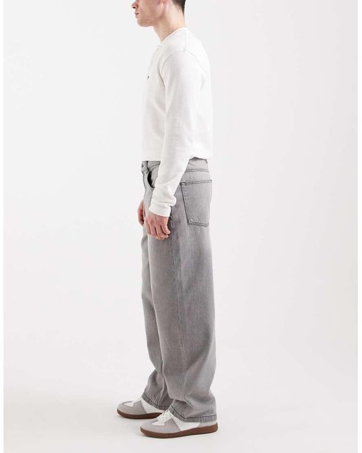 ASOS Gray Loose Straight Jeans for men