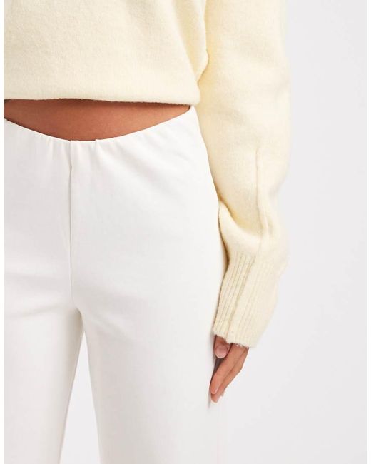ASOS Natural Basic Wide Leg Interlock Jersey Trouser