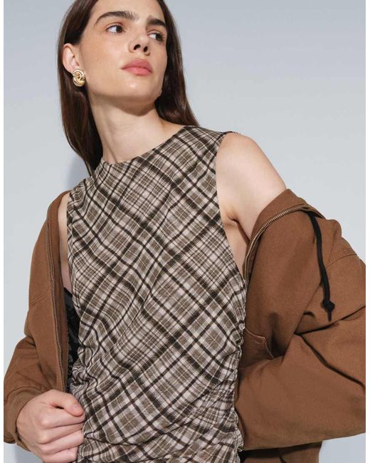 Mango Brown Sleeveless Top