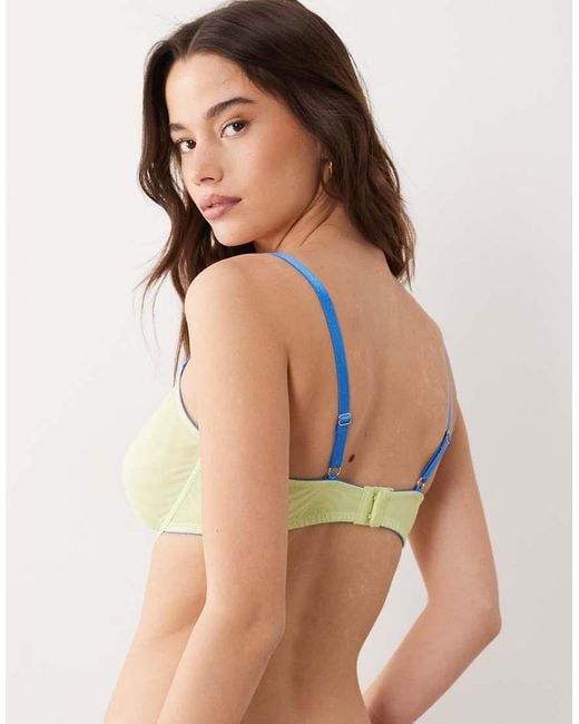 ASOS Green Fuller Bust Parker Underwire Bra With Contrast Trims