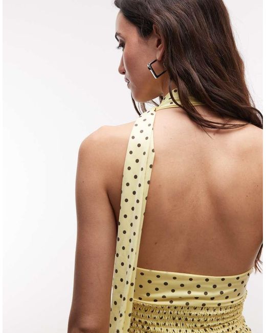 Daisy Street White Shirred Scarf Halter Top
