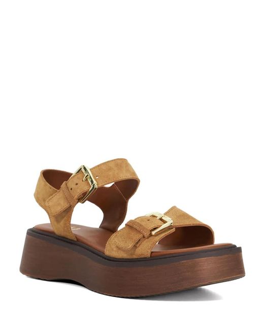 Dune Brown Luno Platform Sandals