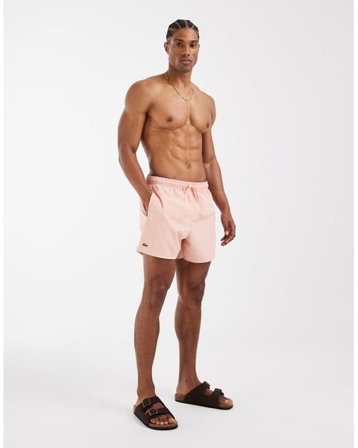 Lacoste Pink Classic Logo Swim Shorts for men