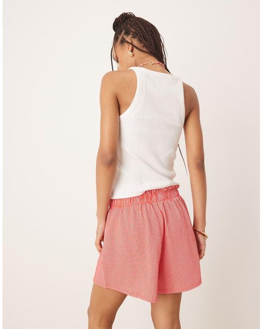 Gina Tricot Pink Seersucker Shorts