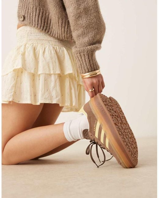 Adidas Originals Natural Gazelle Bold Platform Trainers