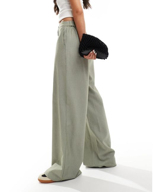 ASOS Green Tailored Relaxed Straight Leg Pants