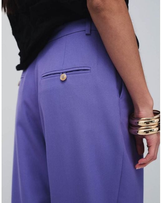ASOS Blue Tailored baggy Tapered Trouser