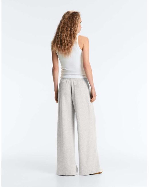 Oysho White Rib Modal Blend Tank Top