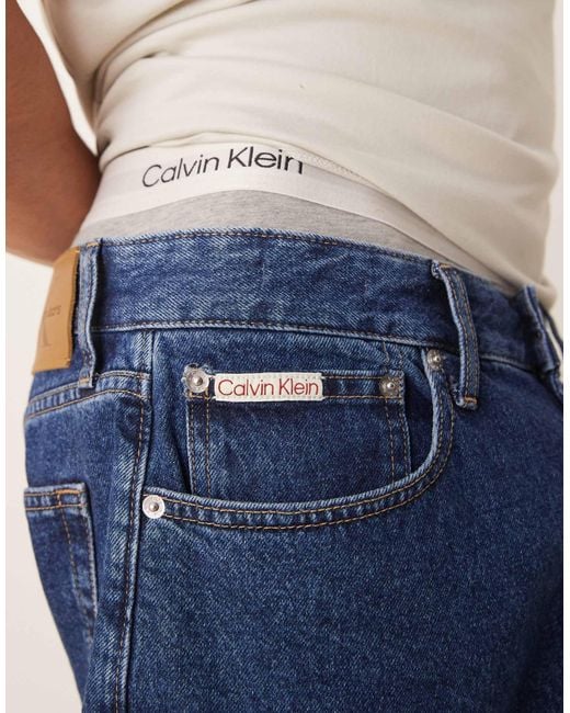 Calvin Klein Blue Regular Denim Shorts for men