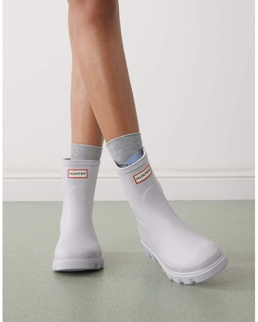Hunter Gray Downpour Short Wellington Boots