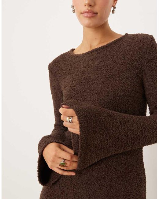 Vila Brown Super Soft Fluffy Maxi Jumper Dress