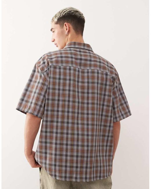 Collusion Brown Boxy Skate Shirt for men