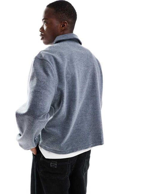 ASOS Oversized Recht Sweatshirt Met Kwartrits in het Blue voor heren