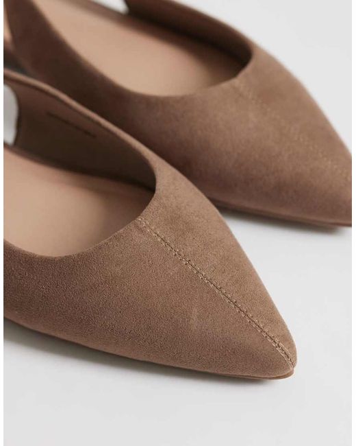 New Look White Faux Suede Slingback Flats