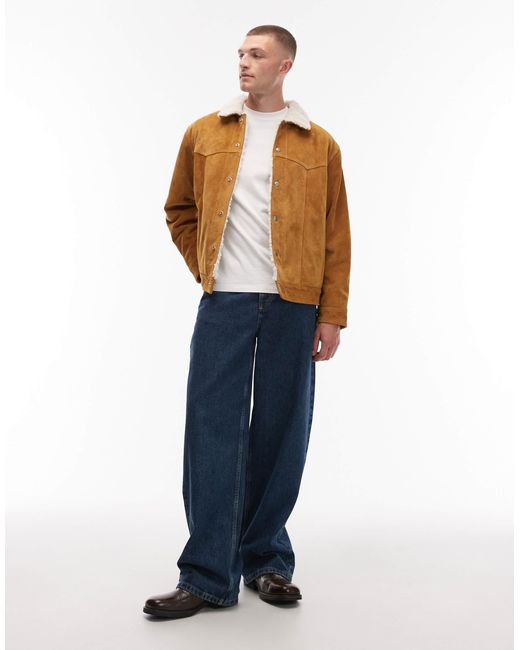 Levi's – western – truckerjacke aus wildleder in Blue für Herren