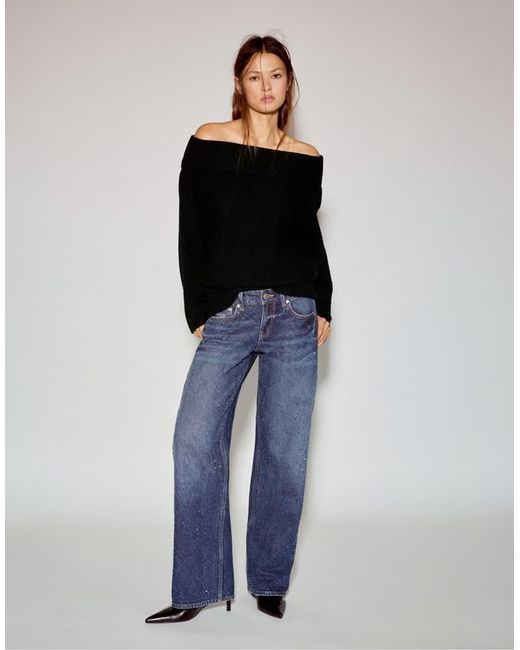 Pull&Bear Black Asymmetric Soft Knit Sweater