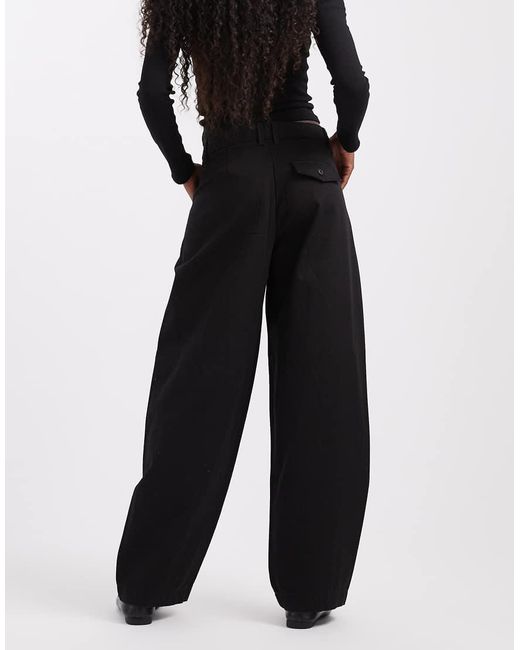 JJXX Black High Waisted Barrel Fit Trousers