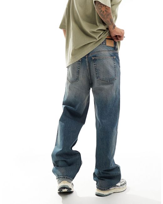 Weekday Blue Galaxy Loose Fit baggy Jeans for men