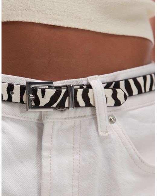 Mango Black – ledergürtel mit zebramuster