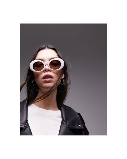 TOPSHOP White – runde oversize-sonnenbrille