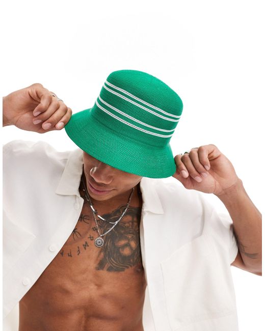 ASOS Green Bucket Hat With Contrast Stripe for men