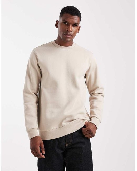 Sudadera Color Piedra Con Cuello Redondo De -Blanco Only & Sons de hombre de color Natural