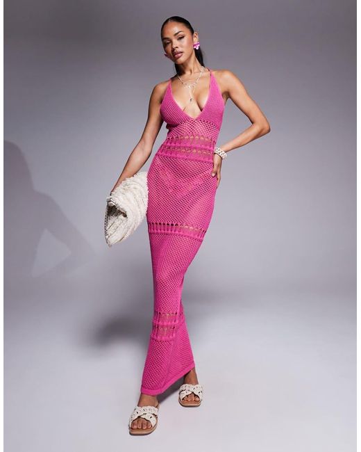 Missy Empire Missy Empire Knitted Plunge Cross Tie Back Detail Maxi Beach Dress in Pink | Lyst UK Missy Empire Missy Empire Knitted Plunge Cross Tie Back Detail Maxi Beach Dress in Pink | Lyst UK