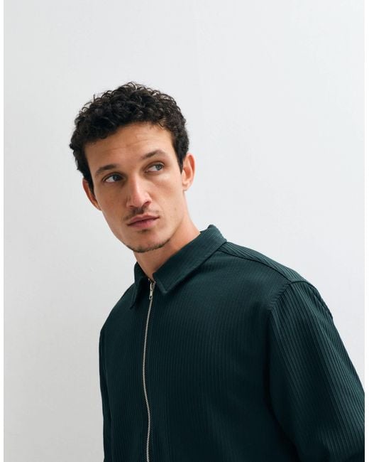 ASOS Blue Zip Overshirt for men