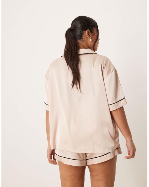 ASOS Natural – oversize-pyjama aus satin