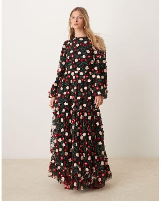 Sister Jane Black Dream Rose Floral Maxi Dress