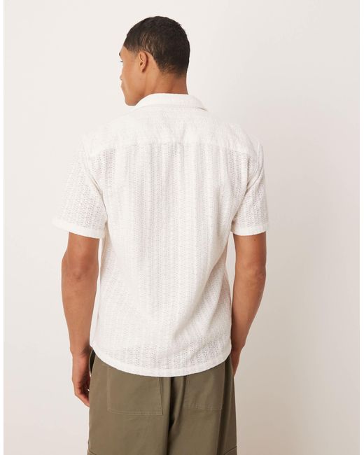 Chemise courte texturée à manches courtes - noir Abercrombie & Fitch pour homme en coloris White