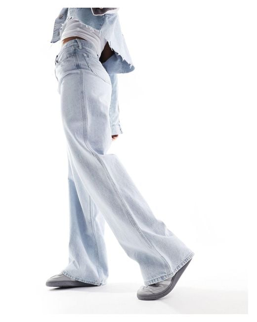Claire - jean large à taille haute - clair délavé Tommy Hilfiger en coloris Blue