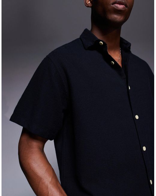 Chemise oversize à manches courtes ADPT pour homme en coloris Blue