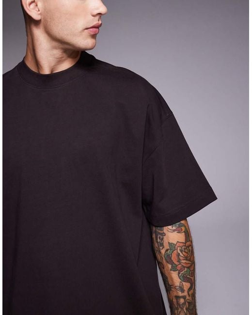 Camiseta Marrón Lavado Extragrande Con Gráfico En La Espalda Y Acabado De Secado Rápido De Algodón Grueso De 4505 de hombre de color Multicolor