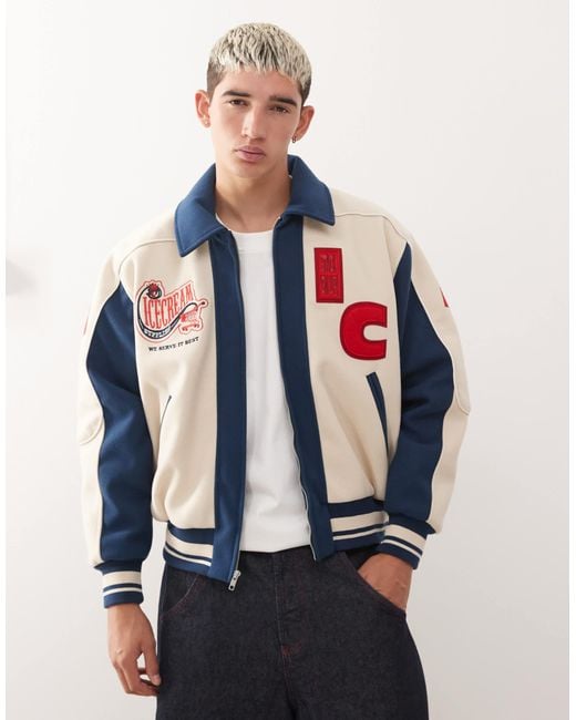 ICECREAM Red Ice Cream Checkout Varsity Jacket for men