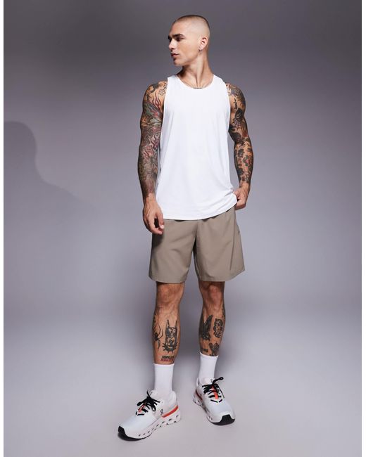 4505 White Icon Quick Dry Training Singlet With Racer Back for men