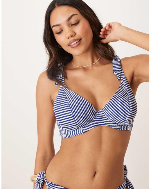 Peek & Beau Blue Fuller bust – gestreiftes bügel-bikinioberteil