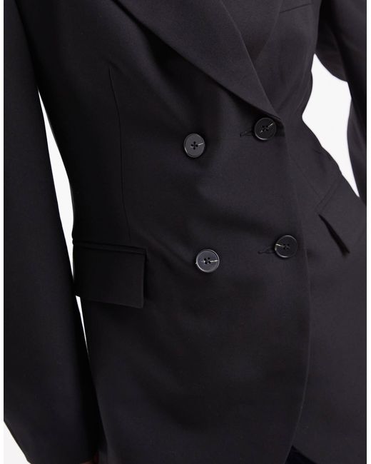 ASOS Blue Tailored Cocoon Sleeve Double Breasted Blazer