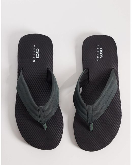 ASOS Brown Flip Flops With Grosgrain Straps for men