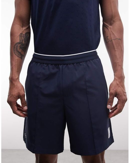 Lacoste Blue Tennis Performance Drawstring Logo Shorts for men