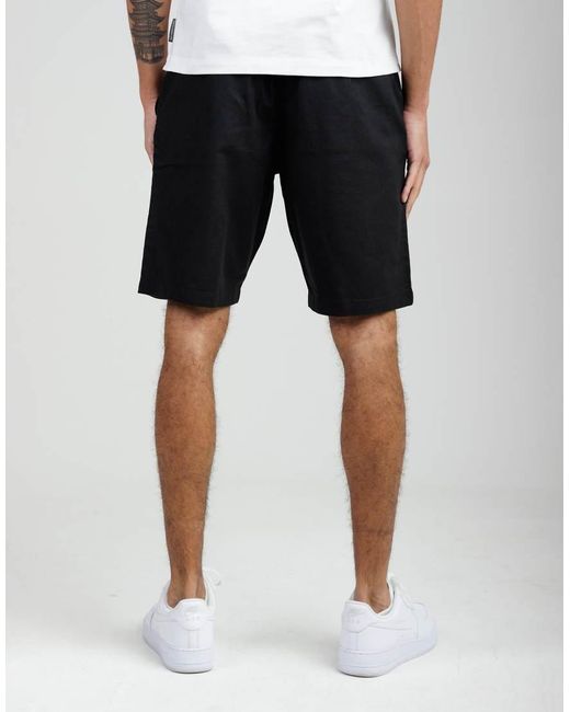 French Connection Blue Cotton-Linen Blend Drawstring Shorts for men