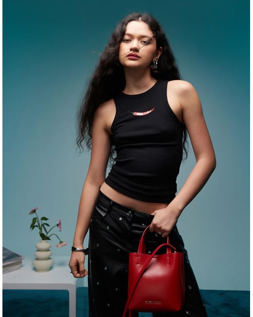 Bimba Y Lola Black – geripptes trägertop