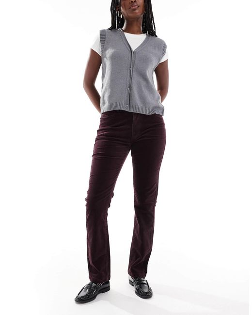 Pantalon skinny en velours côtelé - prune ASOS en coloris Red