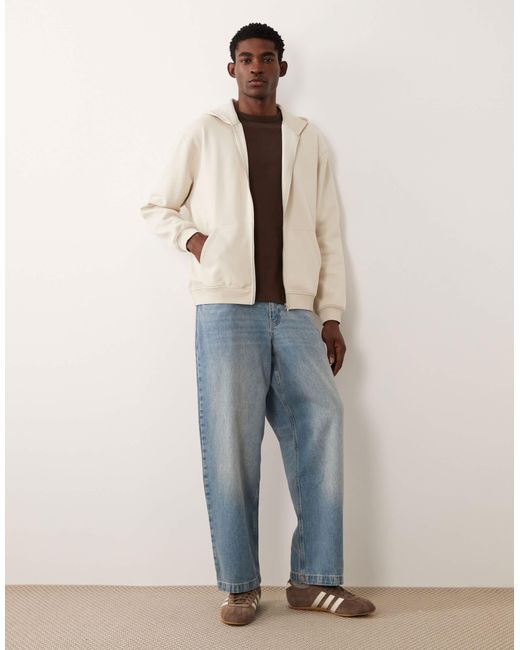 ASOS – basic-kapuzenjacke in Natural für Herren