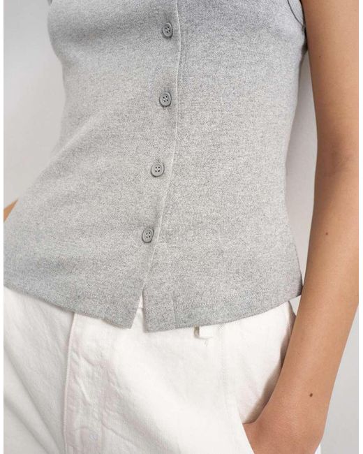 TOPSHOP White Button Through Vest
