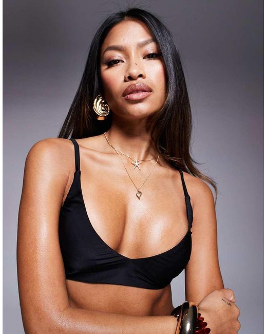 ASOS Black Maya Mix And Match Skinny Crop Bikini Top