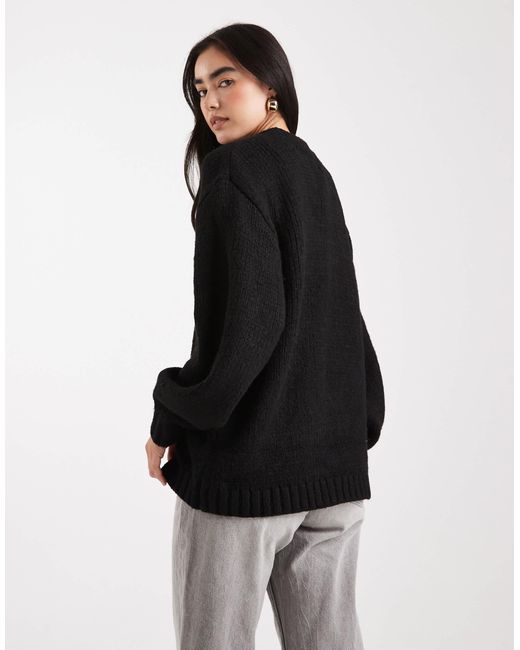 ASOS Black Chunky Oversized Edge To Edge Cardigan