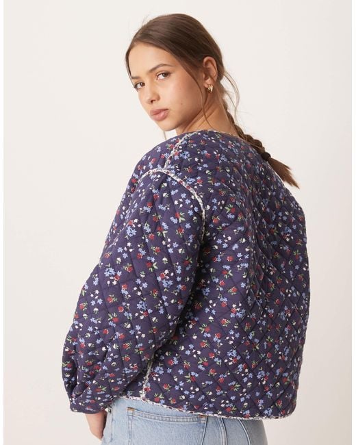 Nobody's Child Blue Reversible Quilted Jacket