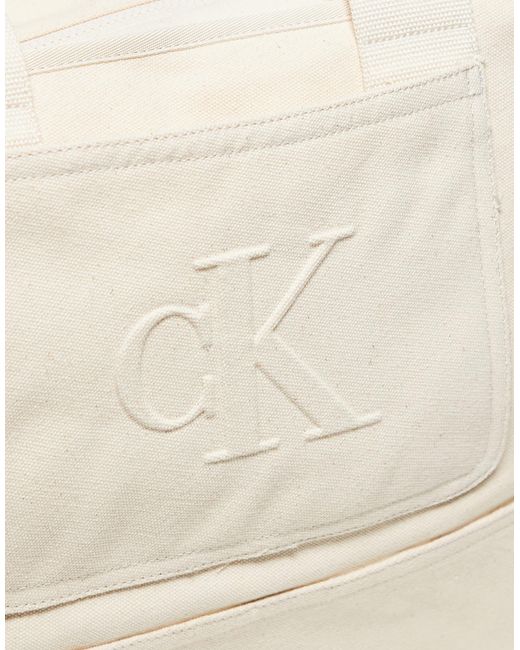 Calvin Klein Natural Unisex Canvas Weekend Tote Bag